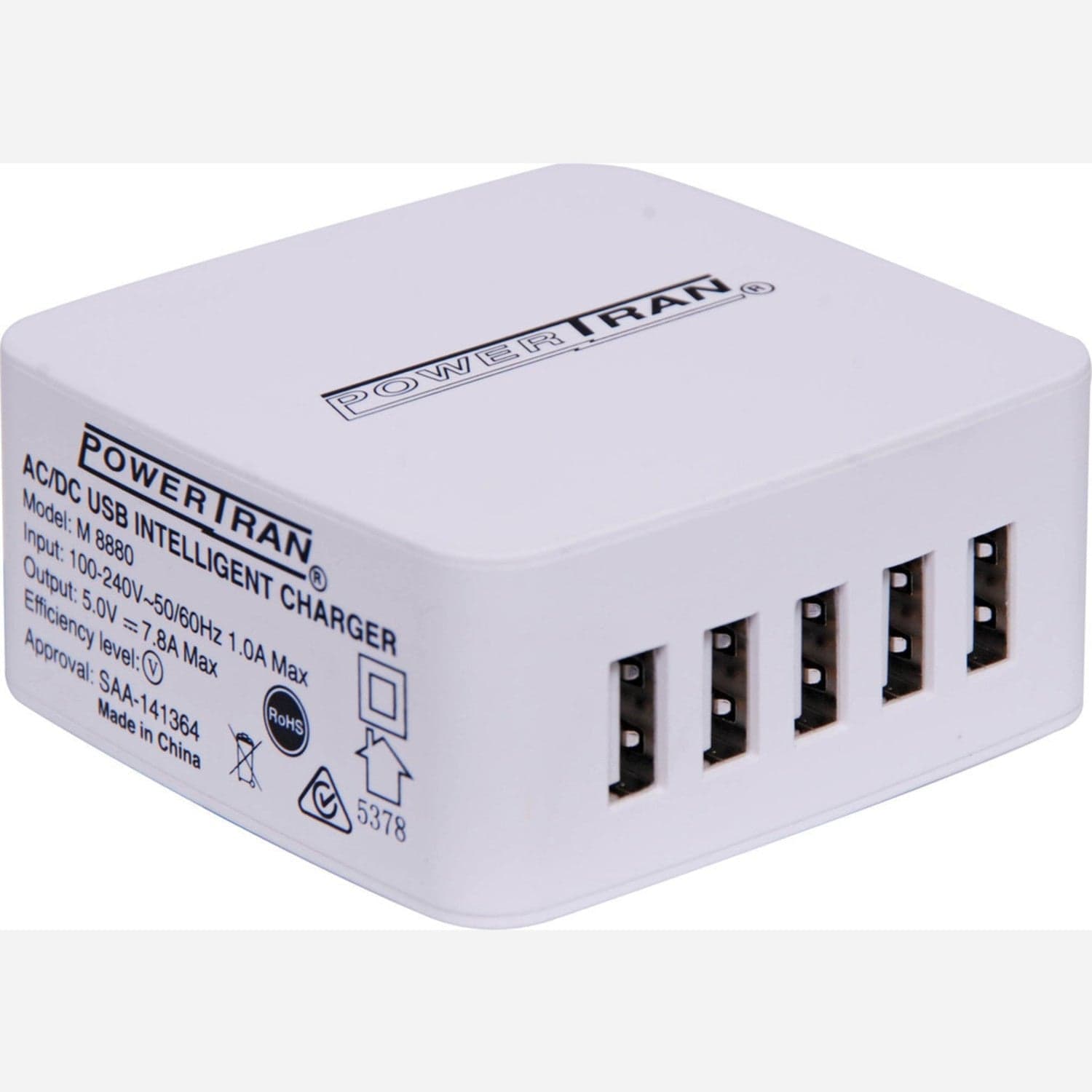 Интеллектуальное сильноточное зарядное устройство USB с 5 выходами, 7,8 А — фото 2