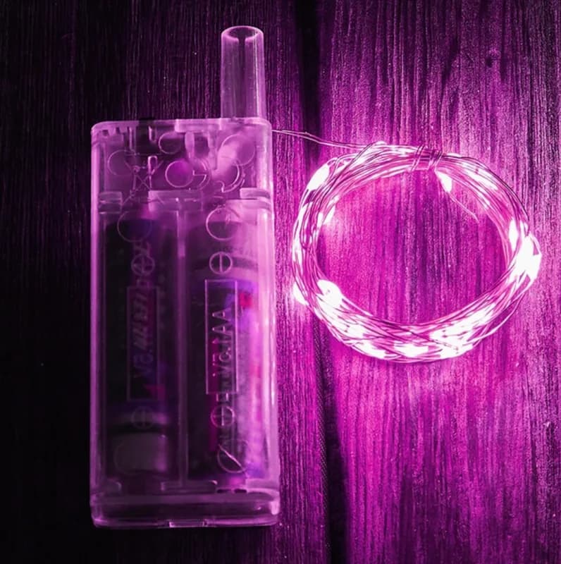 Светодиодные гирлянды из медной проволоки 3M 30LEDs Розовый