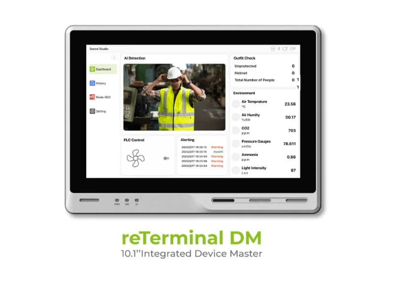 reTerminal DM - 10.1\'\' Integrated Device Master, промышленный HMI/ПЛК/панельный ПК/шлюз в одном, Raspberry Pi CM4 Core, интегрированный NodeRed