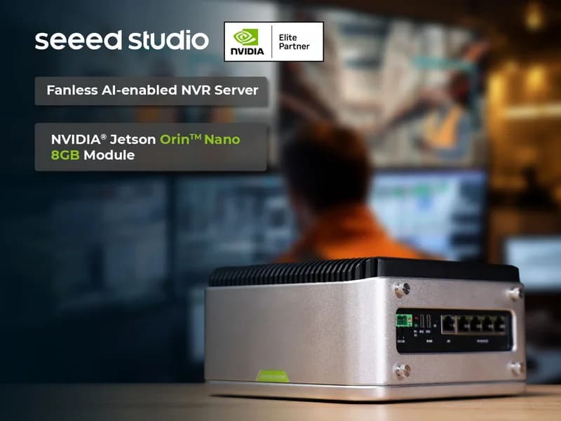 reServer Industrial J3011 — безвентиляторный NVR-сервер с поддержкой искусственного интеллекта и модулем NVIDIA Jetson Orin™ Nano 8 ГБ
