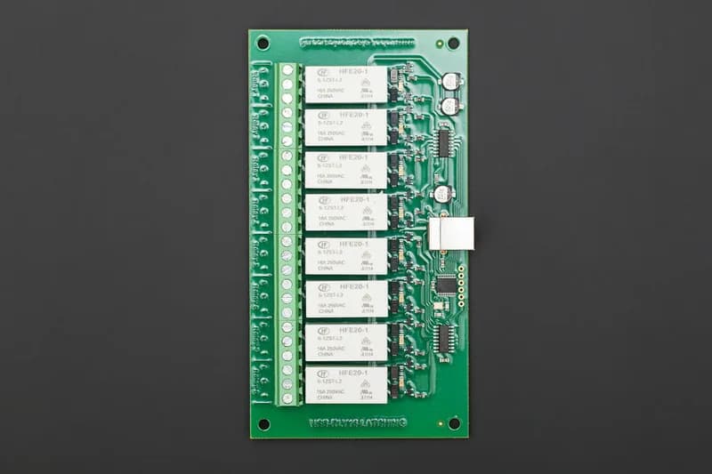 8-канальный релейный модуль (USB-RLY16L, версия с низким энергопотреблением, до 16 А)