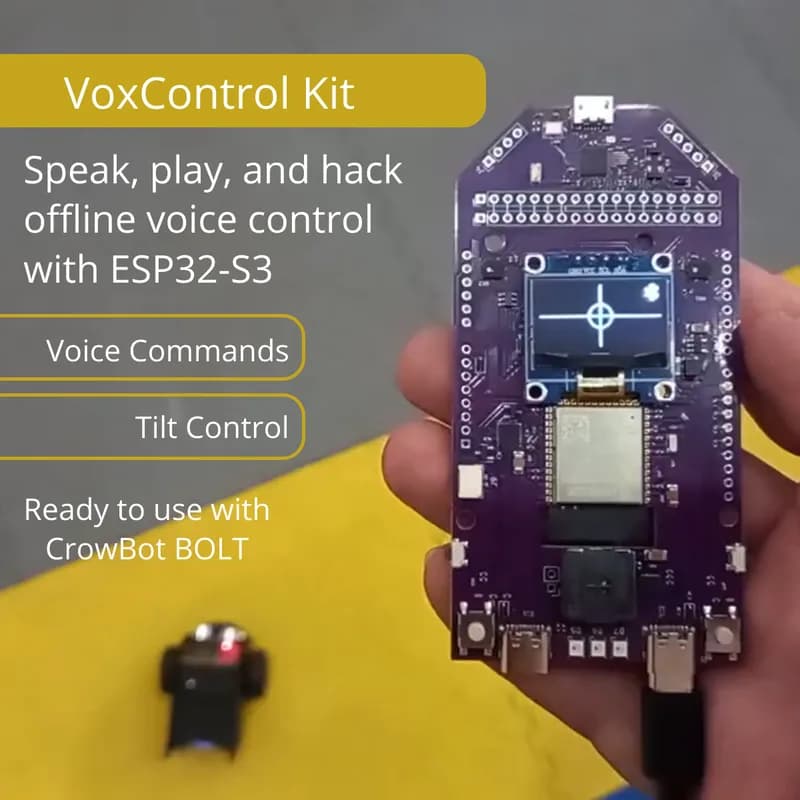 VoxControl Kit — автономный голосовой контроллер (ESP32-S3)