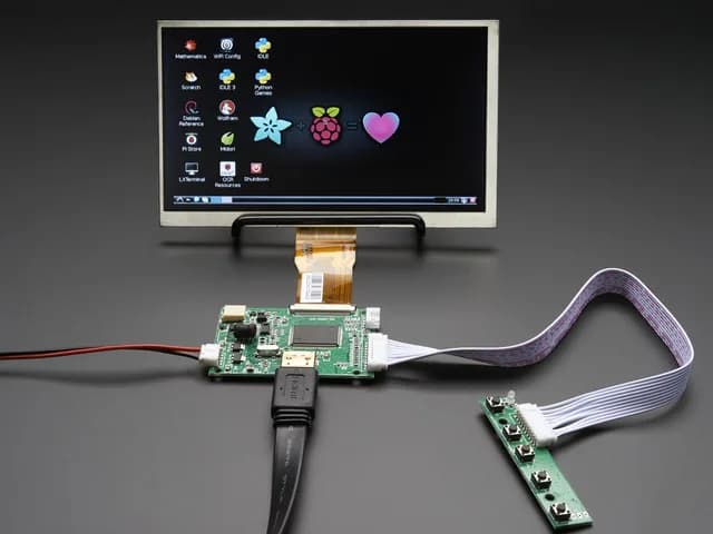 HDMI 4 Pi: 7-дюймовый дисплей без сенсорного экрана 1024x600 с мини-драйвером