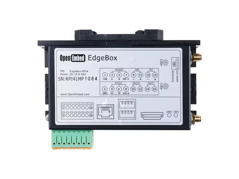 Контроллер EdgeBox-RPi4 Edge Computing с 4 ГБ ОЗУ, 32 ГБ eMMC и Wi-Fi 2,4/5 ГГц