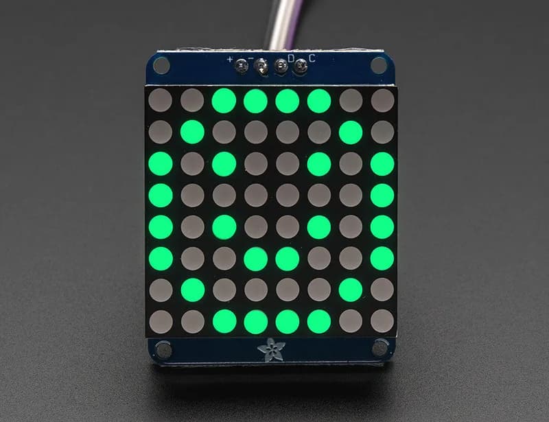 Adafruit Small 1,2" 8x8 светодиодная матрица с рюкзаком I2C - красный или зеленый