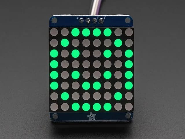Adafruit Small 1,2" 8x8 светодиодная матрица с рюкзаком I2C - чистый зеленый