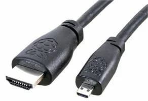 Raspberry Pi 4 Официальный кабель micro HDMI — стандартный разъем HDMI — 1 м, черный