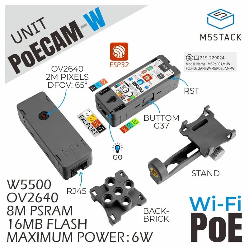 M5Stack PoE Wi-Fi OV2640