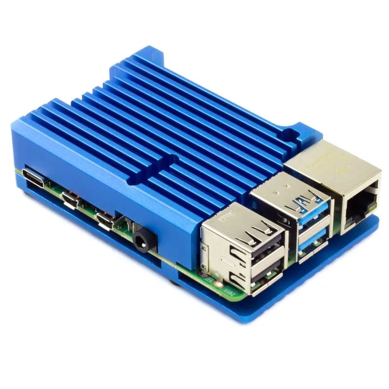 Алюминиевый корпус с радиатором для Raspberry Pi 4 — синий