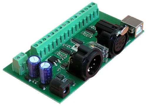 DMX-USB-RX-A8 DMX512, 8-канальный модуль аналогового вывода
