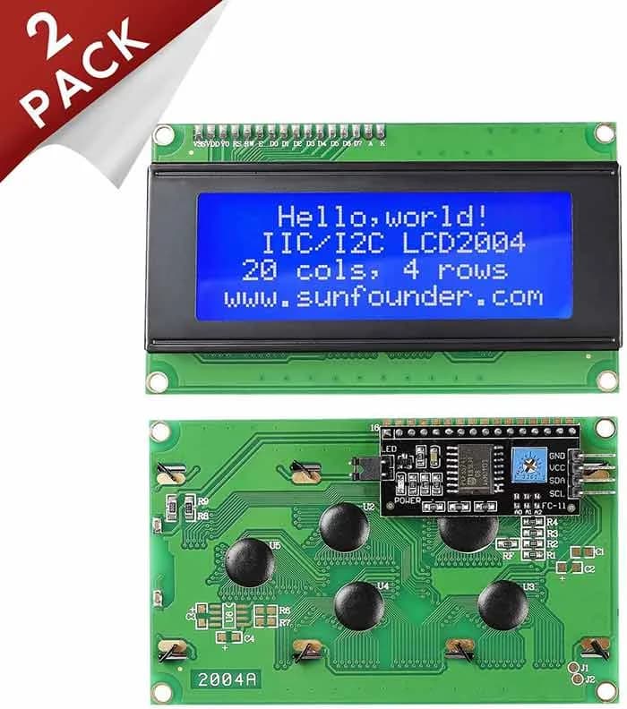 2004 20x4 ЖК-модуль IIC I2C Интерфейсный адаптер с синей подсветкой для Arduino R3 Raspberry MEGA2560 (2 шт.)