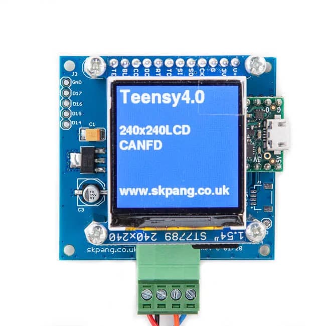 Плата Teensy 4.0 CAN FD с ЖК-дисплеем IPS 240x240 и держателем USB-карты