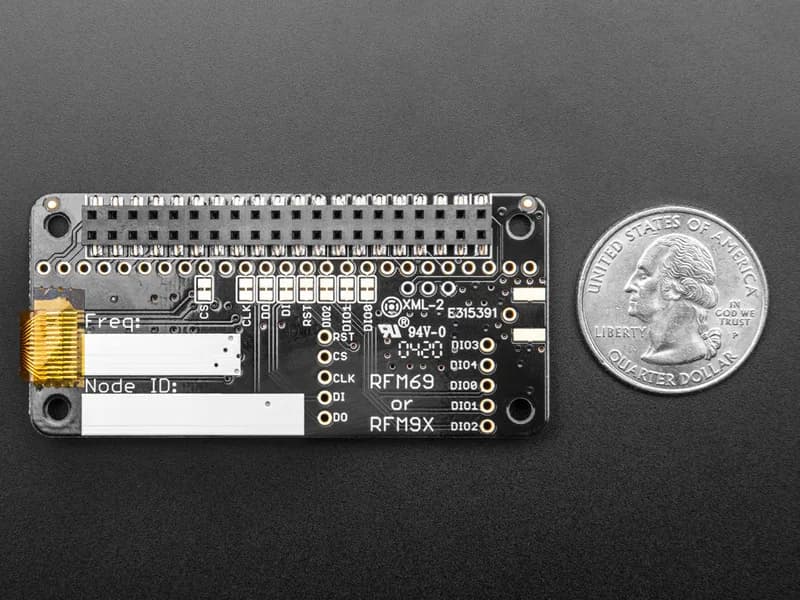 Радиокапот Adafruit LoRa RFM96W @ 433 МГц RadioFruit