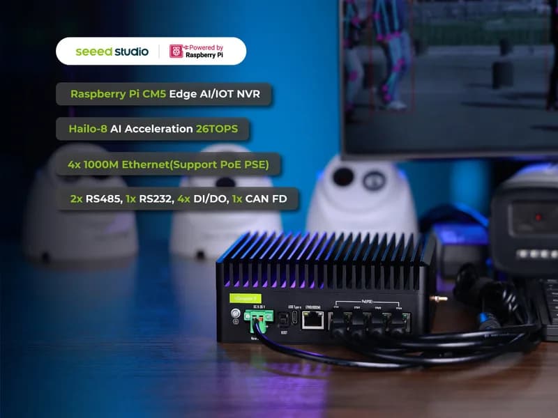 reComputer Industrial R22 и дополнительные аксессуары — самый надежный и мощный сетевой видеорегистратор Raspberry Pi Edge AI/IOT с 26 вершинами