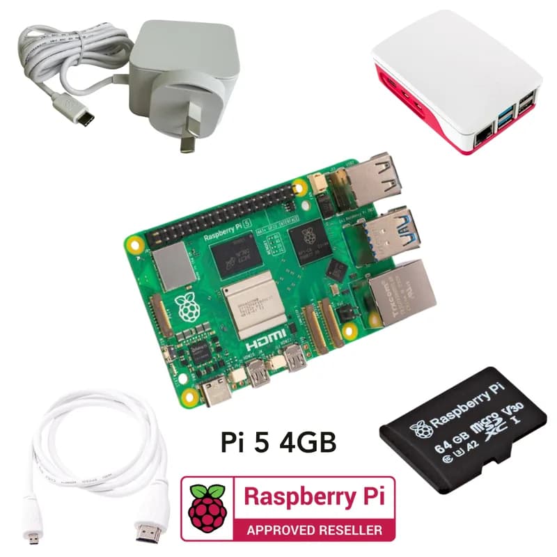Стартовый комплект Pakronics® Raspberry Pi® 5 4 ГБ — белый