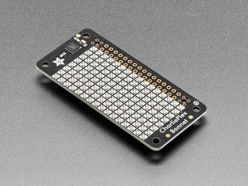 Крышка со светодиодной матрицей Adafruit CharliePlex - 8x16 желтых светодиодов