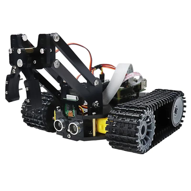 Комплект робота-танка Freenove для Raspberry Pi 5 4 B 3 B+ Zero 2 W, гусеничное шасси, захват объектов, отслеживание мяча, отслеживание линий, предотвращение препятствий, управление приложениями, камера, сервопривод