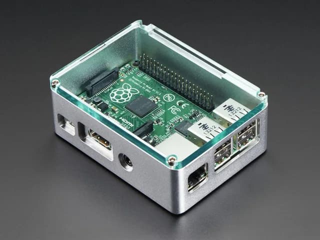 Серебряный чехол Anidees с кристаллическим верхом для Raspberry Pi B+/Pi 2/Pi 3