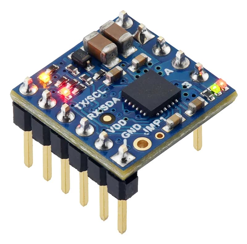 Контроллер двигателя Motoron M2T256 Dual I²C (контакты разъема припаяны)