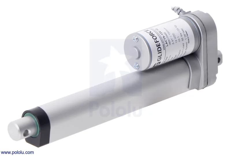 Glideforce LACT6-12V-05 Линейный привод для легких условий эксплуатации: 15 кгс, ход 6 дюймов (полезный 5,9 дюйма), 1,7 дюйма/с, 12 В