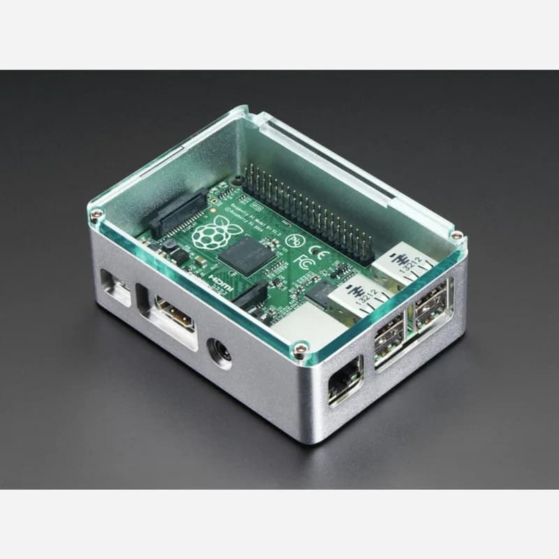 Серебряный чехол Anidees с кристаллическим верхом для Raspberry Pi B+/Pi 2/Pi 3