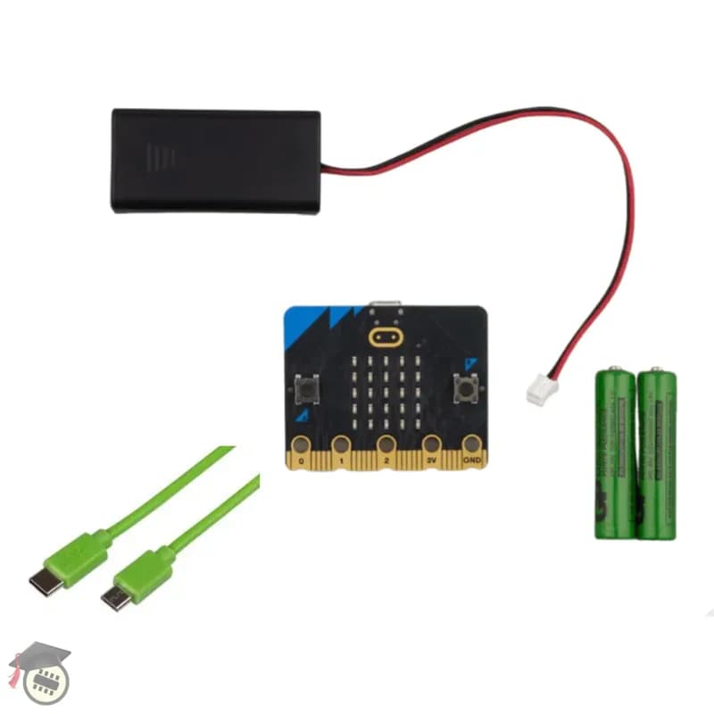 Стартовый комплект Microbit v2 с USB C (с зеленым кабелем)