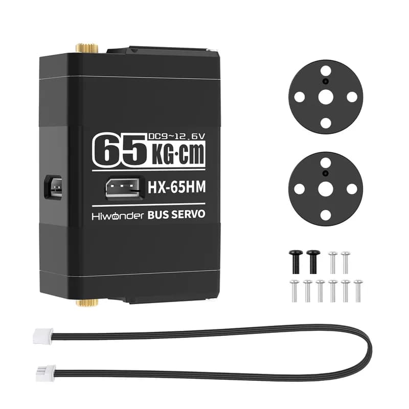 Hiwonder HX-65HM Интеллектуальный сервопривод с последовательной шиной, полностью металлический механизм, 65 кг, высокий крутящий момент, прецизионное управление 0–360 °