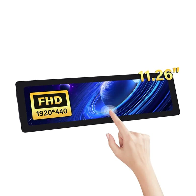 52Pi 11,26-дюймовый емкостный сенсорный экран 1920X440 HDMI-экран с аудиоинтерфейсом для Raspberry Pi 5/4B/3B/3B+