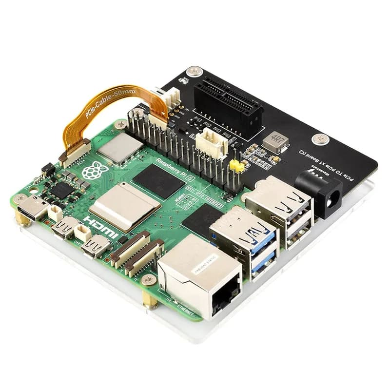 Боковой адаптер PCIe 1x для Raspberry Pi 5