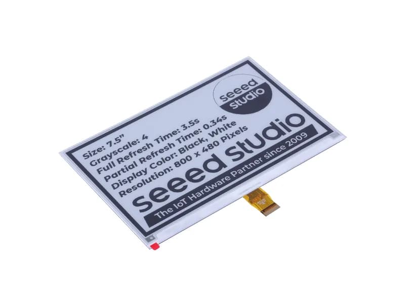 7,5-дюймовый монохромный дисплей eInk/ePaper с разрешением 800x480 пикселей, интерфейс SPI, поддержка XIAO/Arduino/STM32
