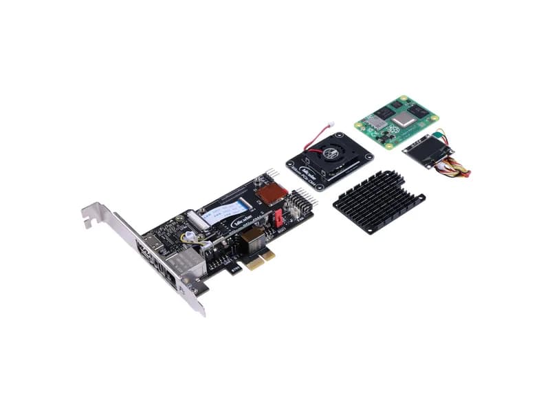 BliKVM Plug-n-Play PCIe — Raspberry Pi CM4, KVM-over-IP, CM4102000 в комплекте, простой в использовании, видеовыход 1920×1080, 60 Гц, OLED-дисплей, поддержка PoE и USB