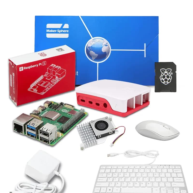 Настольный стартовый комплект Raspberry Pi 5 (8 ГБ) + беспроводная клавиатура и мышь
