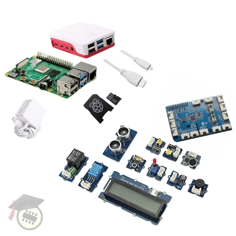 Стартовый комплект Pakronics® Raspberry Pi® 4 Model B с Grove Pi+ (сертификация CE) — белый