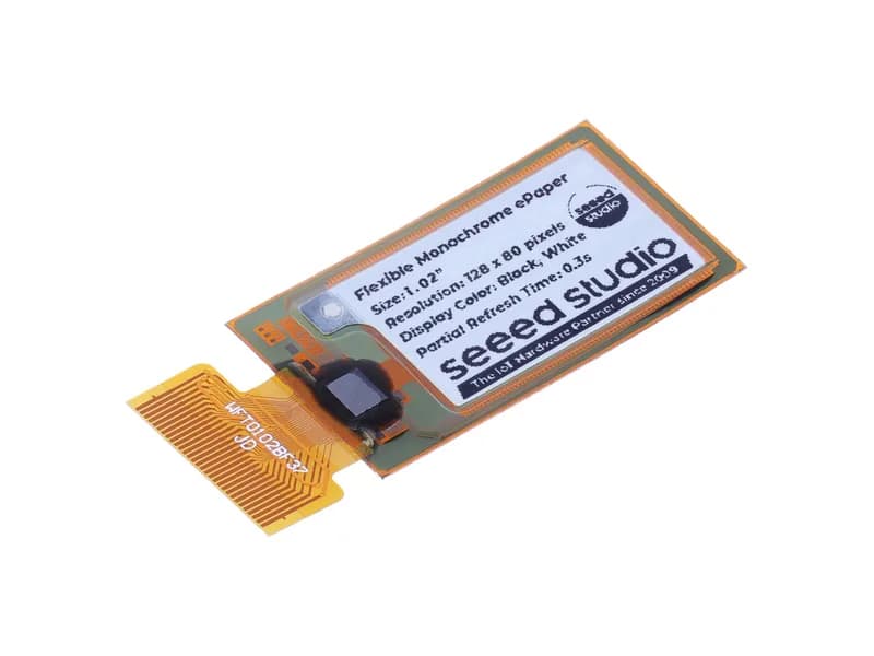 1,02-дюймовый гибкий монохромный дисплей eInk/ePaper с разрешением 128x80 пикселей, интерфейс SPI, поддержка XIAO/Arduino/STM32