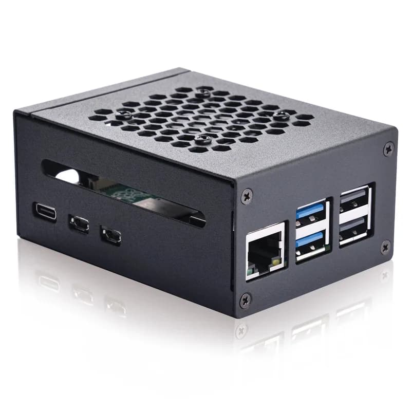 52Pi Raspberry Pi 5 металлический корпус с охлаждающим вентилятором и радиаторами с поддержкой PCle M.2 NVMe Shield Top X1001