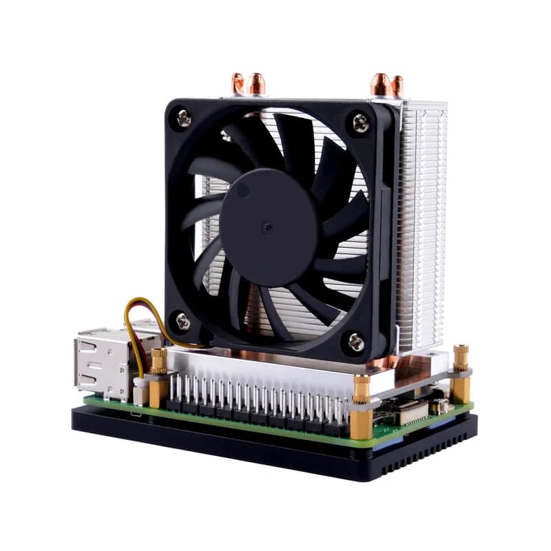 52Pi ICE Tower Plus для Raspberry Pi 5, алюминиевый радиатор с двойной медной трубкой для Raspberry Pi 5