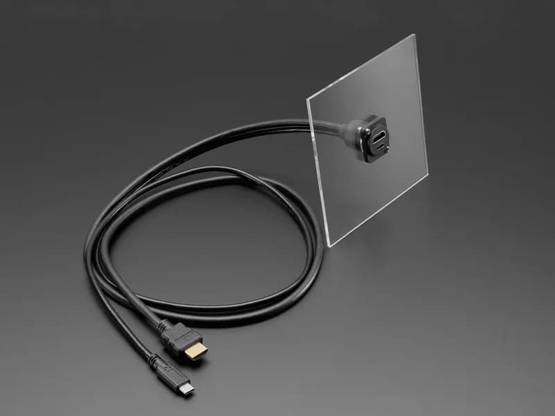 Двойной удлинительный кабель для крепления на панель с HDMI/DVI и USB Type-C — 1 метр
