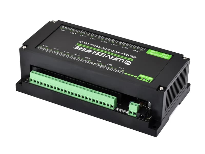 16-канальный релейный модуль Ethernet – Modbus, поддержка PoE, защита изоляции