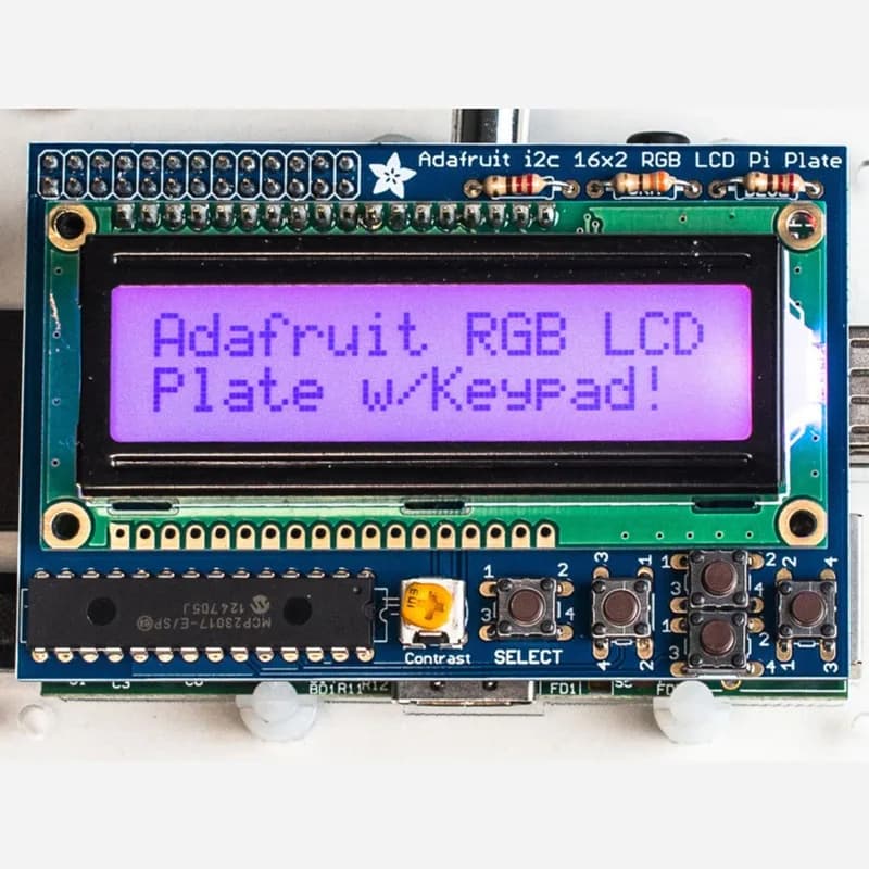 Комплект Adafruit RGB Positive 16x2 с ЖК-дисплеем и клавиатурой для Raspberry Pi