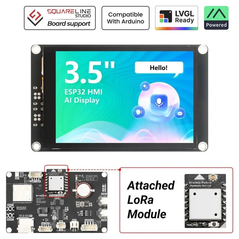 CrowPanel Advance 3,5-дюймовый HMI ESP32 AI-дисплей для Meshtastic 480x320 Искусственный интеллектуальный сенсорный экран IPS