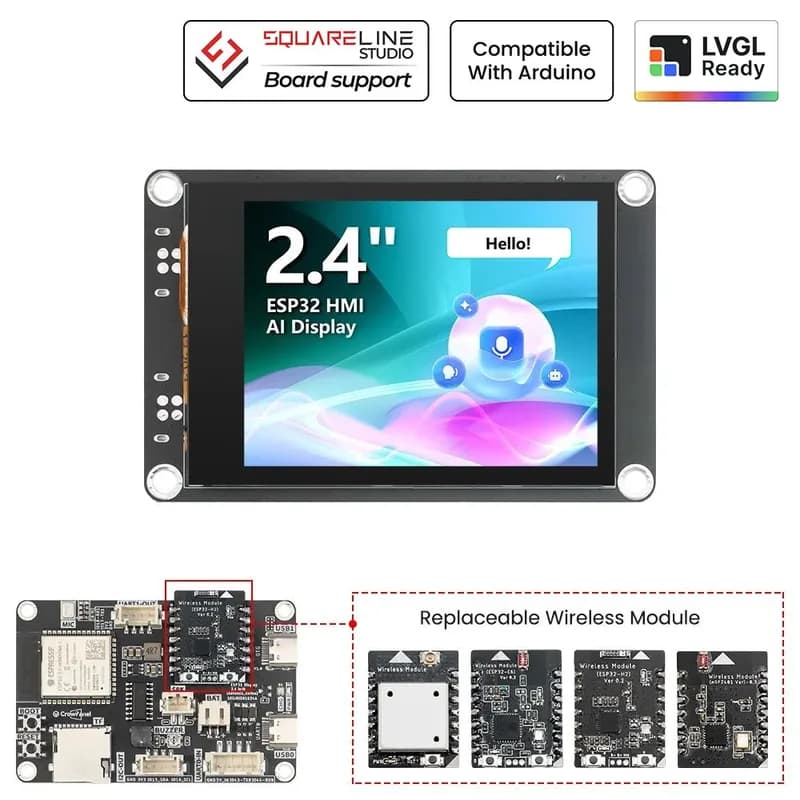 CrowPanel Advance 2,4-дюймовый HMI | ESP32-S3 Сенсорный экран IPS с искусственным интеллектом (320x240) Поддержка LVGL