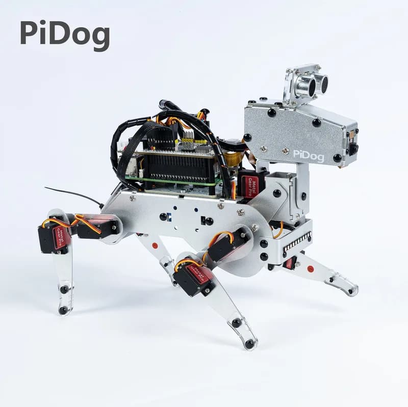 PiDog AI обучающие роботы-собаки для Raspberry Pi 5/4/3B+/Zero 2W, LLMs ChatGPT-4o/Gemini/Grok, распознавание голоса и видео, Python, управление приложениями, батарея, гироскоп, камера (RPI в комплект не входит)