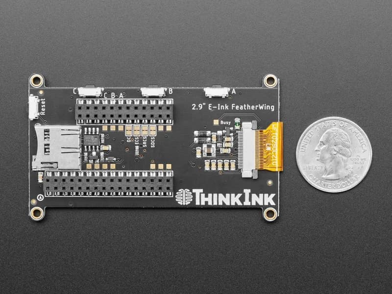 Дисплей Adafruit 2,9 дюйма, оттенки серого, электронные чернила/электронная бумага FeatherWing, 4 уровня оттенков серого