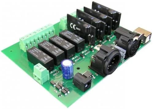 DMX-USB-RX-RLY8 Модуль релейных выходов, 4 реле, 4 диммера