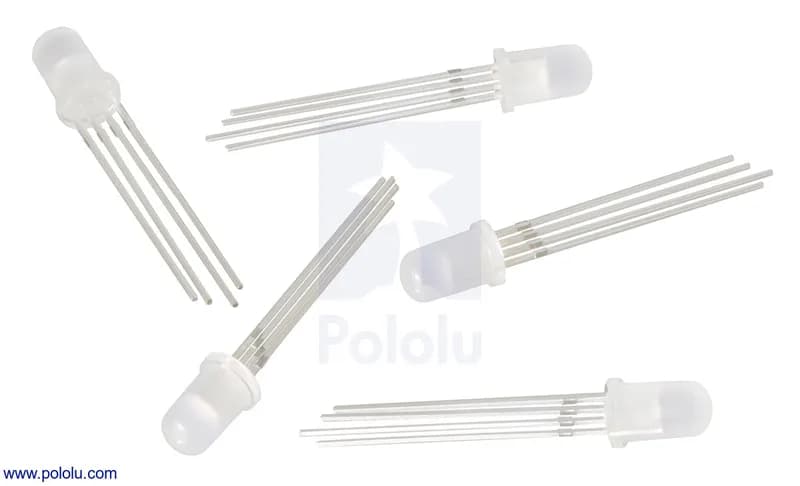 T1-3/4 (5 мм) RGB светодиод с рассеянной линзой (5 шт.)
