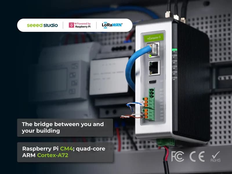reComputer R1225 Шлюз и промышленный контроллер LoRaWAN (EU868), на базе CM4 | 4 ГБ ОЗУ, 32 ГБ eMMC