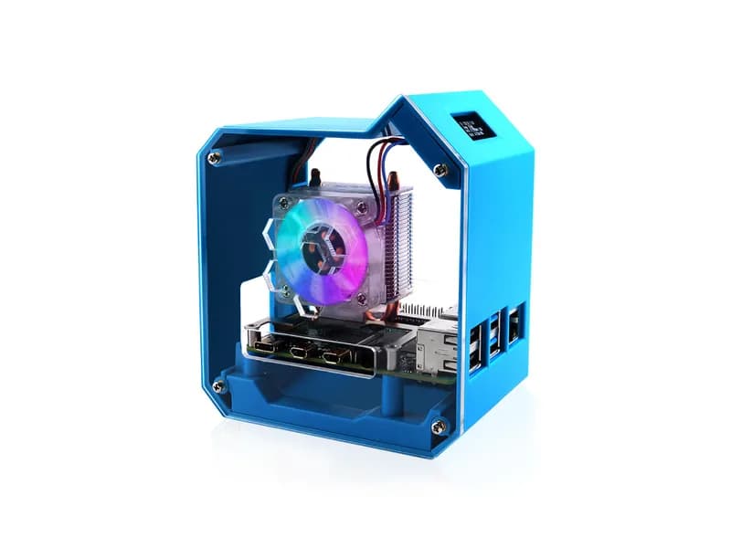 Комплект корпуса Mini Tower для Raspberry Pi 4B — материал ABS, сильное рассеивание тепла, OLED-экран, элегантный внешний вид, точное расположение отверстий, простота подключения и укладка кабелей
Корпус