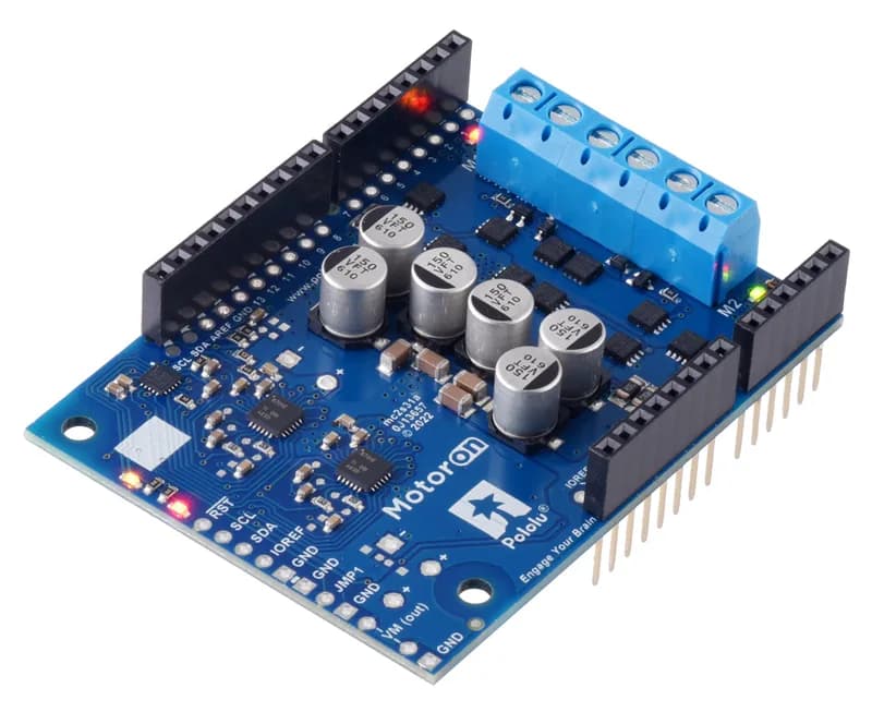 Motoron M2S18v18 Двойной экран контроллера двигателя высокой мощности для Arduino (припаянные разъемы)