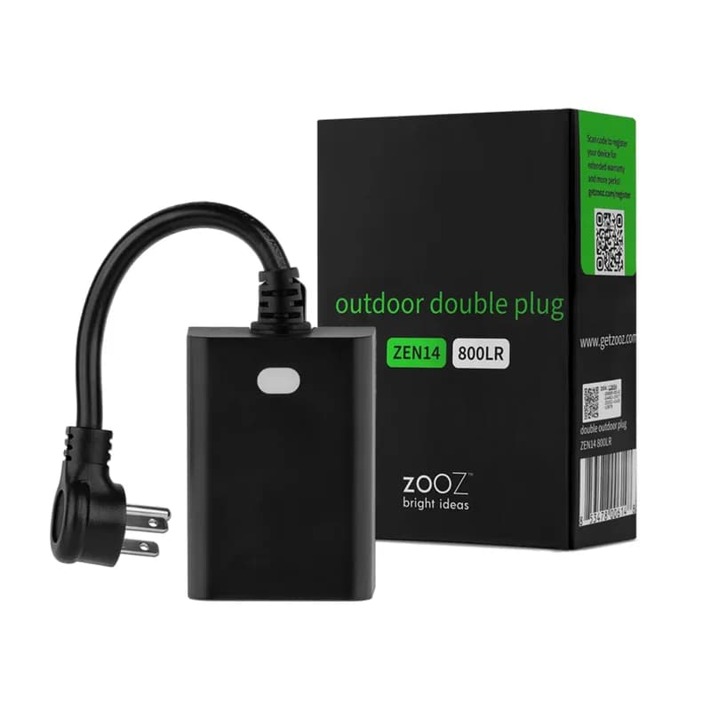 Zooz 800 Series Z-Wave Двойная вилка для наружного применения ZEN14 800LR
ОСОБЕННОСТИ
