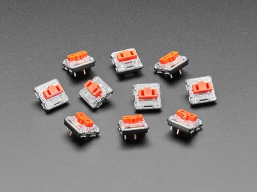 Низкопрофильные красные линейные переключатели с ключом Kailh CHOC — 10 шт.